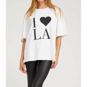 NEW SPRWMN i love la rhinestones tee in white